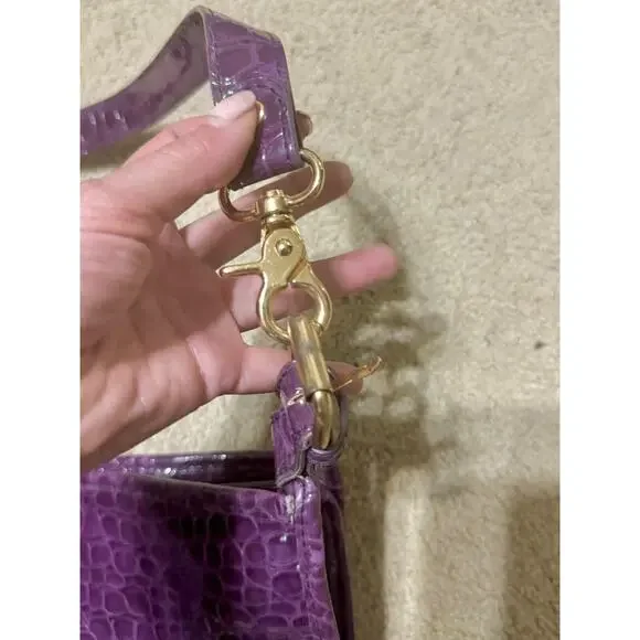 Gianni Bini Large Purple Leather Bag - Picture 7 of 16